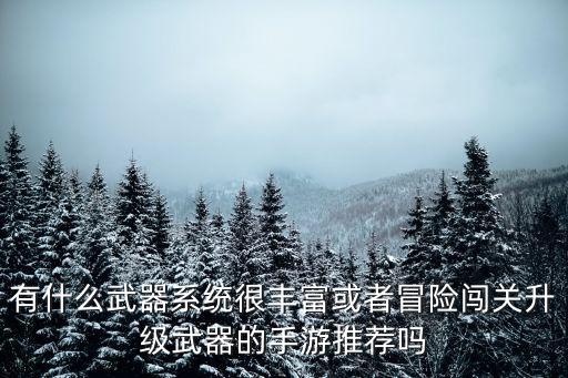 有什么武器系统很丰富或者冒险闯关升级武器的手游推荐吗