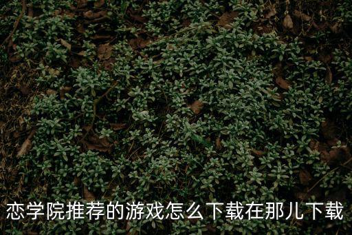 类似严阵以待的手游怎么下载，恋学院推荐的游戏怎么下载在那儿下载