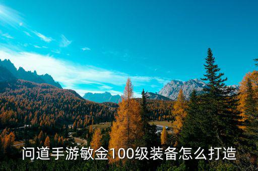 问道手游100级装备怎么打造，问道手游敏金100级装备怎么打造