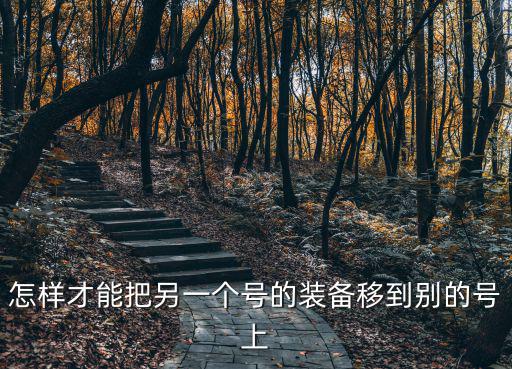 怎样才能把另一个号的装备移到别的号上