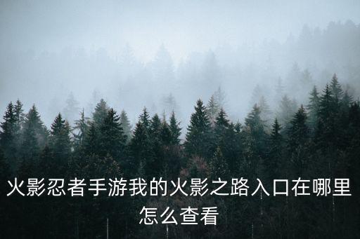 手游火影之路怎么看，火影忍者手游我的火影之路入口在哪里怎么查看