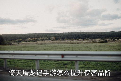 倚天屠龙记手游怎么提升侠客品阶