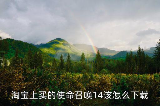 淘宝上买的使命召唤14该怎么下载