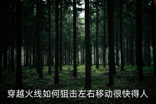 穿越火线如何狙击左右移动很快得人