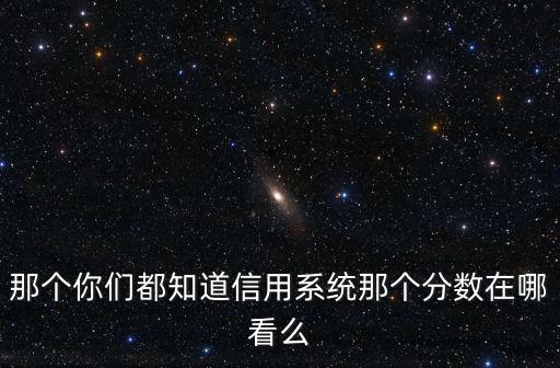 那个你们都知道信用系统那个分数在哪看么