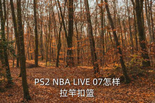 PS2 NBA LIVE 07怎样拉竿扣篮