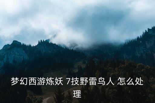 梦幻西游炼妖 7技野雷鸟人 怎么处理