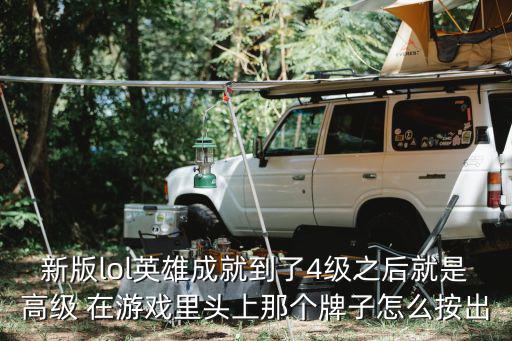 新版lol英雄成就到了4级之后就是高级 在游戏里头上那个牌子怎么按出