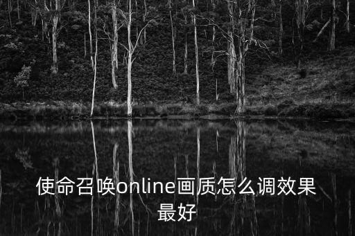 使命召唤online画质怎么调效果最好