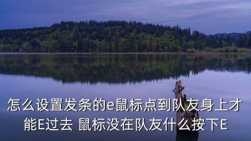 怎么设置发条的e鼠标点到队友身上才能E过去 鼠标没在队友什么按下E