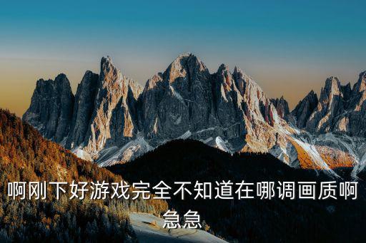 啊刚下好游戏完全不知道在哪调画质啊急急