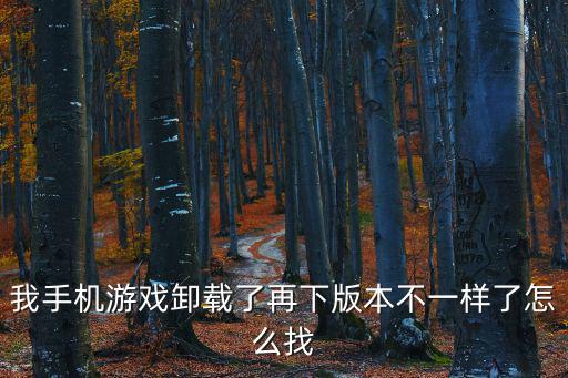 我手机游戏卸载了再下版本不一样了怎么找