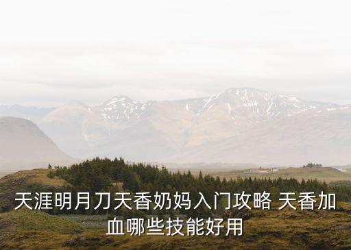 天涯明月刀天香奶妈入门攻略 天香加血哪些技能好用