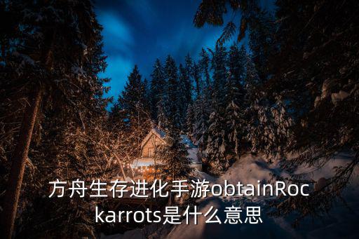 方舟生存进化手游obtainRockarrots是什么意思