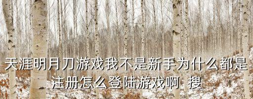 天涯明月刀游戏我不是新手为什么都是注册怎么登陆游戏啊 搜
