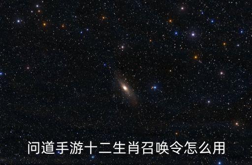问道手游十二生肖召唤令怎么用