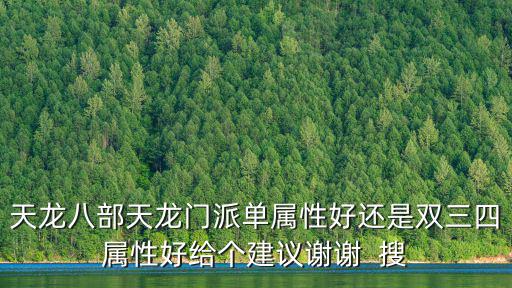 天龙八部手游单属性天龙怎么样，天龙八部天龙门派单属性好还是双三四属性好给个建议谢谢  搜