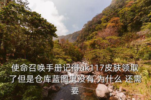 使命召唤手册记得ak117皮肤领取了但是仓库蓝图里没有 为什么 还需要