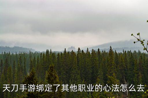 天刀手游绑定了其他职业的心法怎么去