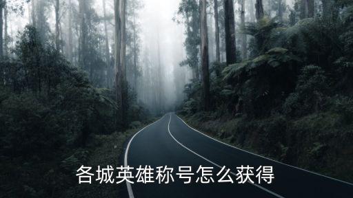 各城英雄称号怎么获得