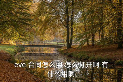 eve 合同怎么用 怎么打开啊 有什么用啊
