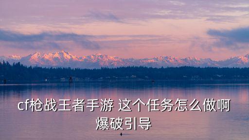 cf枪战王者手游 这个任务怎么做啊爆破引导