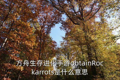 方舟生存进化手游obtainRockarrots是什么意思