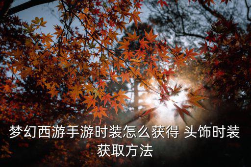 梦幻西游手游时装怎么获得 头饰时装获取方法