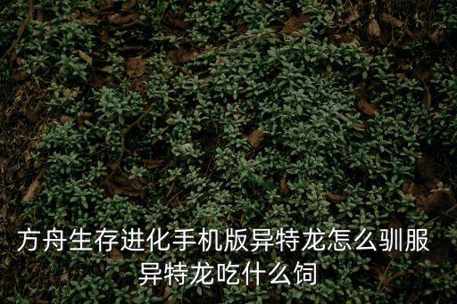 方舟生存进化手机版异特龙怎么驯服 异特龙吃什么饲