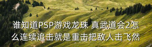 谁知道PSP游戏龙珠 真武道会2怎么连续追击就是重击把敌人击飞然