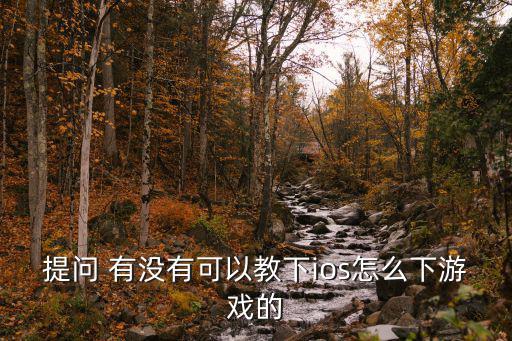 提问 有没有可以教下ios怎么下游戏的