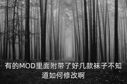 有的MOD里面附带了好几款袜子不知道如何修改啊