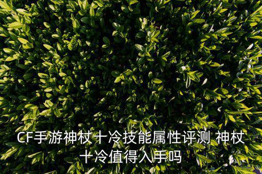 CF手游神杖十冷技能属性评测 神杖十冷值得入手吗