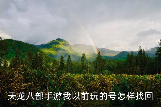 天龙八部手游我以前玩的号怎样找回