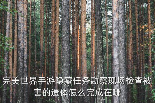 完美世界手游隐藏任务勘察现场检查被害的遗体怎么完成在哪