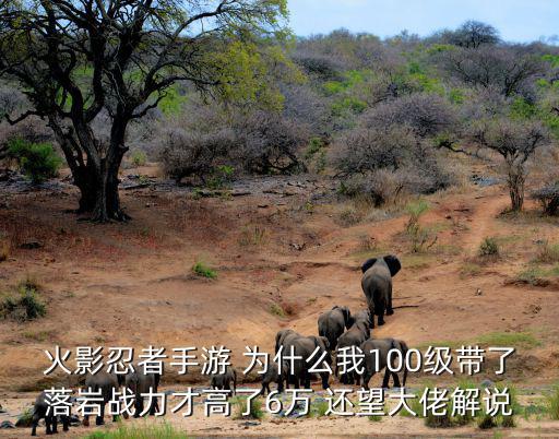 火影忍者手游 为什么我100级带了落岩战力才高了6万 还望大佬解说