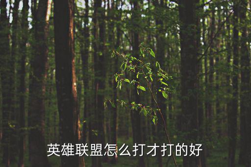 英雄联盟怎么打才打的好