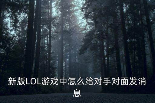 新版LOL游戏中怎么给对手对面发消息