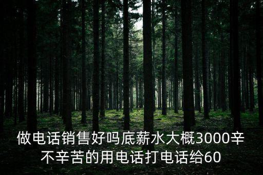 做电话销售好吗底薪水大概3000辛不辛苦的用电话打电话给60