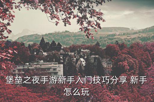 堡垒之夜手游新手入门技巧分享 新手怎么玩
