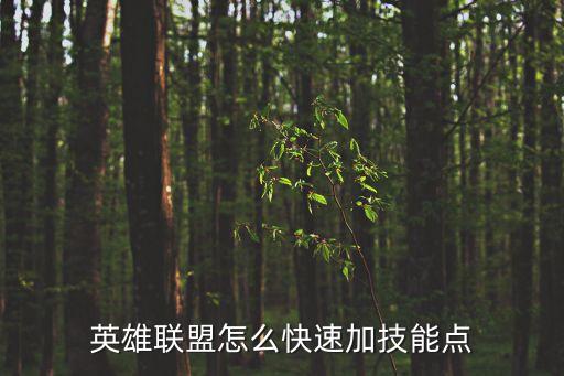 英雄联盟怎么快速加技能点