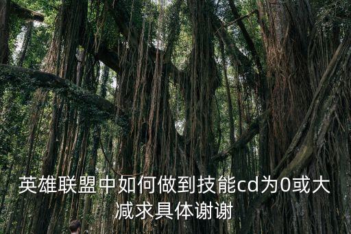 英雄联盟中如何做到技能cd为0或大减求具体谢谢