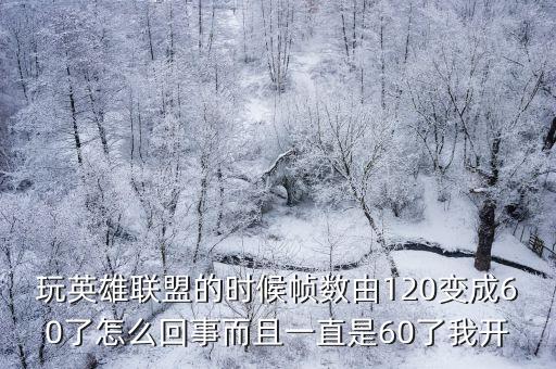 lol手游怎么改机型开120帧，玩英雄联盟的时候帧数由120变成60了怎么回事而且一直是60了我开