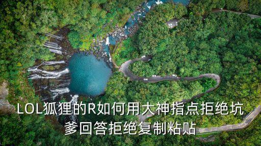 手游狐狸R技能怎么用，LOL狐狸的R如何用大神指点拒绝坑爹回答拒绝复制粘贴