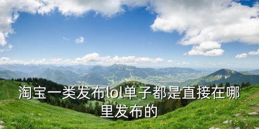 淘宝一类发布lol单子都是直接在哪里发布的