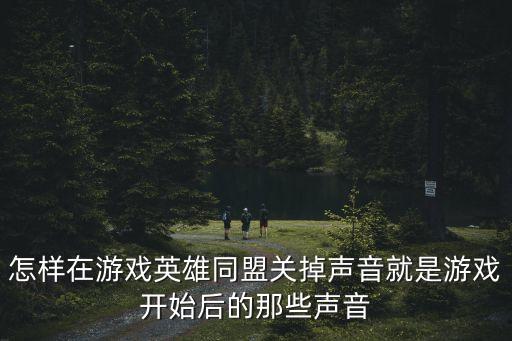 怎样在游戏英雄同盟关掉声音就是游戏开始后的那些声音
