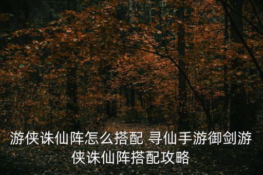 游侠诛仙阵怎么搭配 寻仙手游御剑游侠诛仙阵搭配攻略