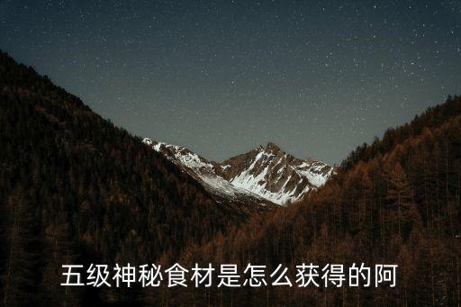 五级神秘食材是怎么获得的阿