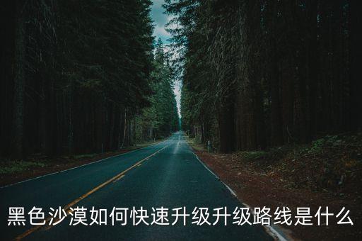 黑色沙漠如何快速升级升级路线是什么