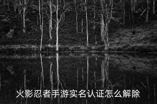 火影忍者手游防沉迷系统怎么换，火影忍者手游实名认证怎么解除